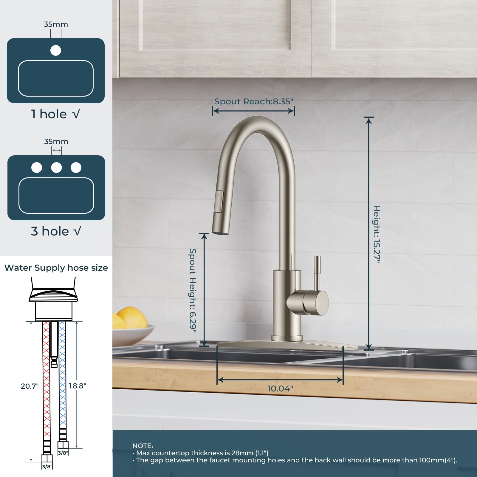 FORIOUS pull-down sprayer demonstrates versatility for rinsing dishes and surfaces