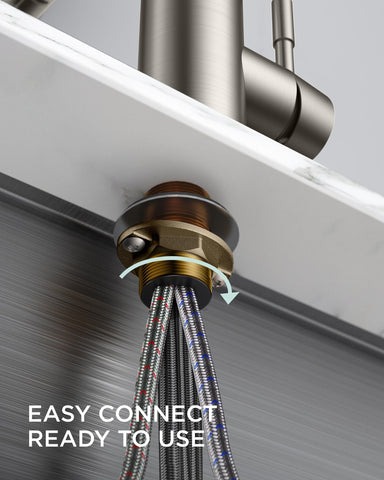 FORIOUS 18.9-inch tall faucet fits large sinks and busy kitchens