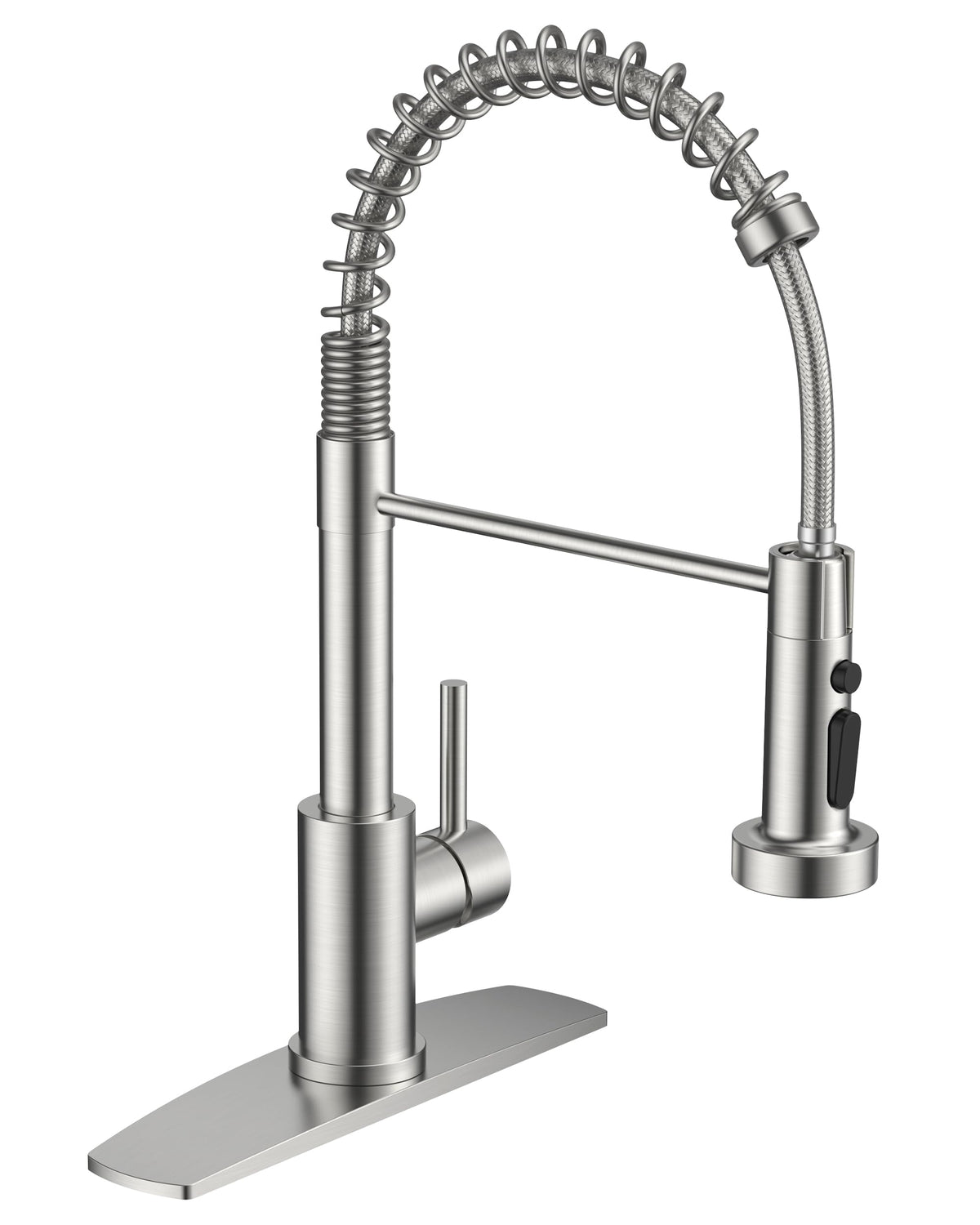 FORIOUS kitchen faucet with brushed-nickel-finish for lasting shine and easy cleaning