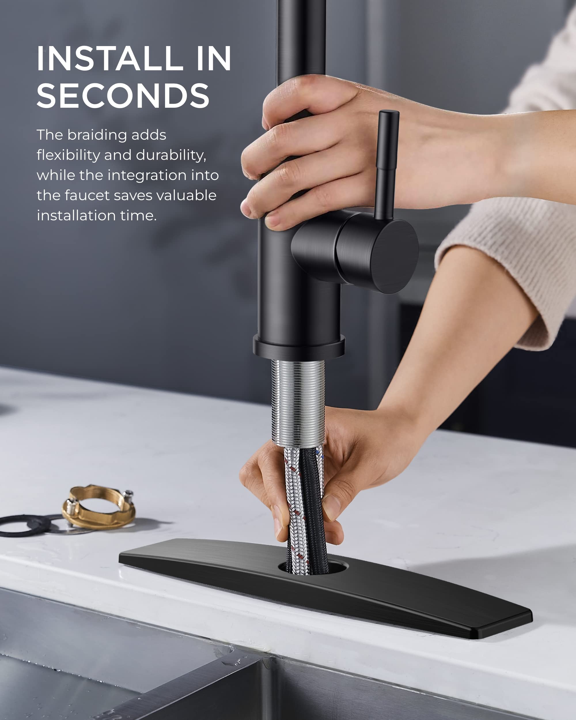 FORIOUS lead-free 304 stainless steel resists fingerprints for a sleek look