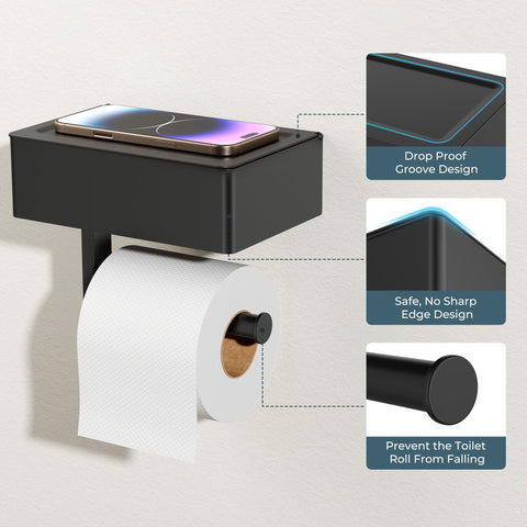 FORIOUS built-in lidded shelf stores wipes discreetly within reach