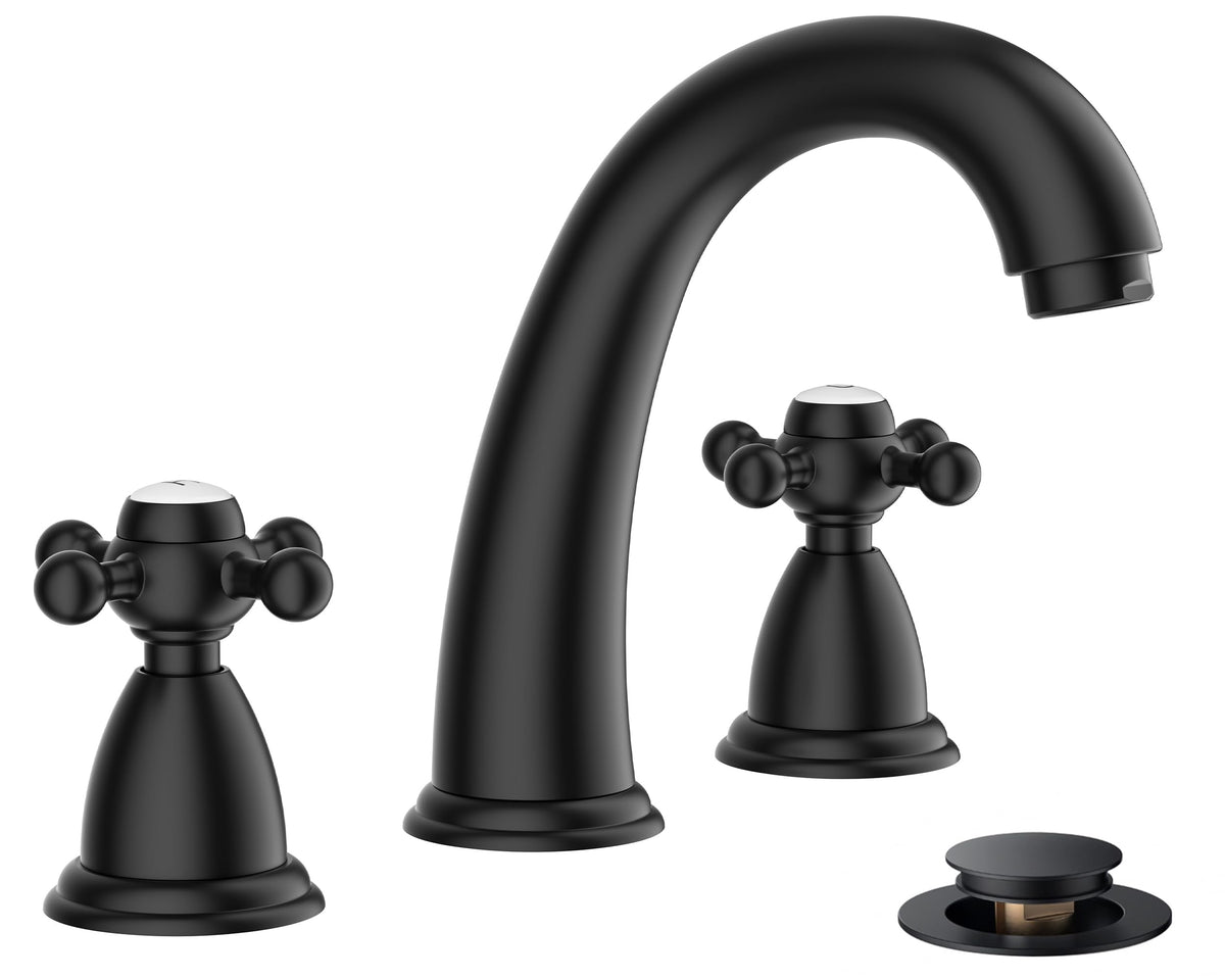 FORIOUS matte black 8-inch faucet with a bold modern look for 3-hole sinks