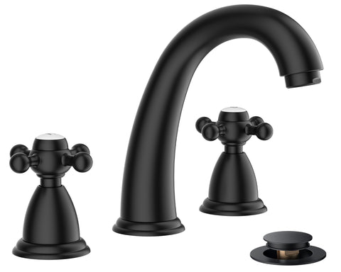 FORIOUS matte black 8-inch faucet with a bold modern look for 3-hole sinks