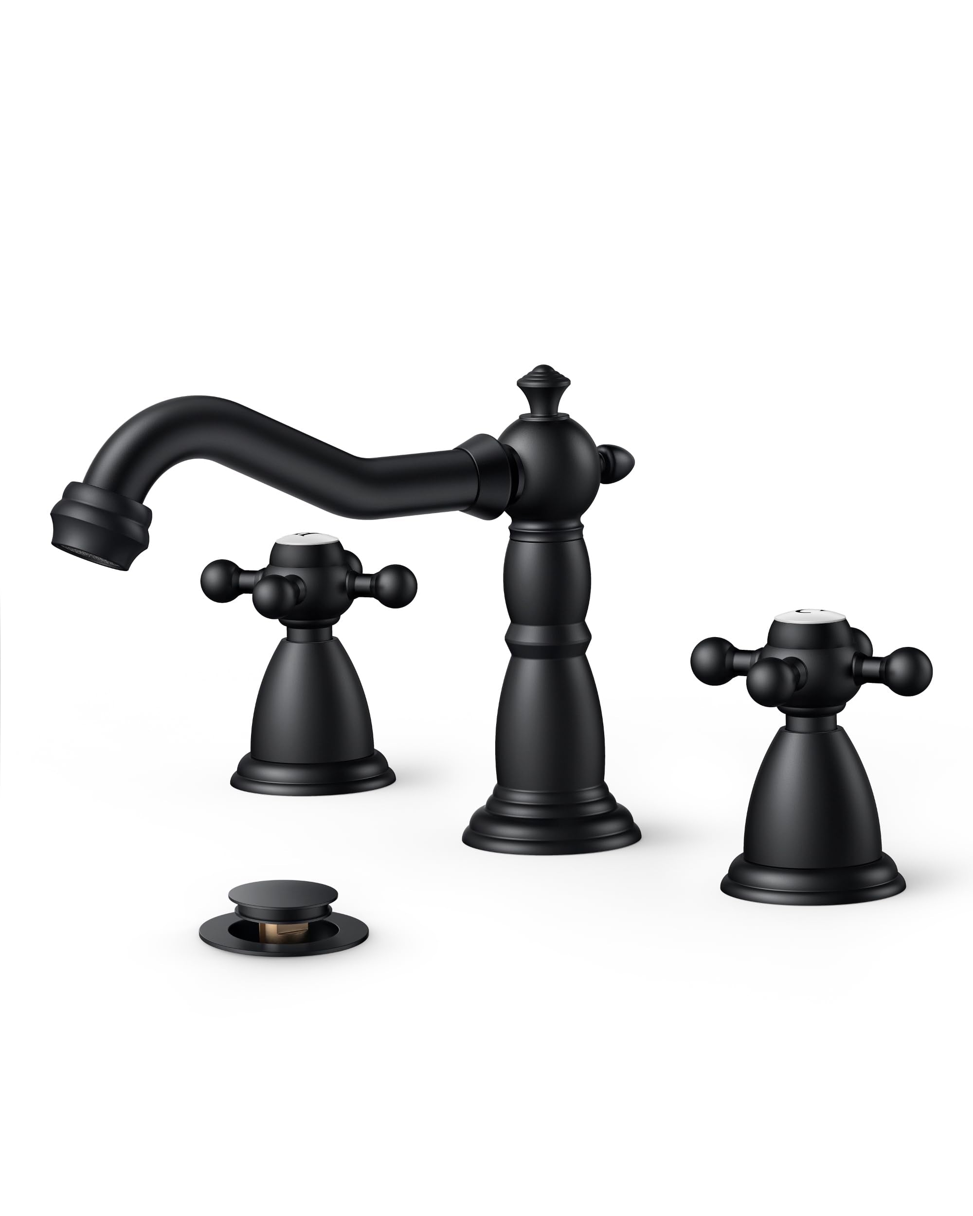 FORIOUS matte black 8in wide faucet, a stylish centerpiece for RV vanity that resists fingerprints.