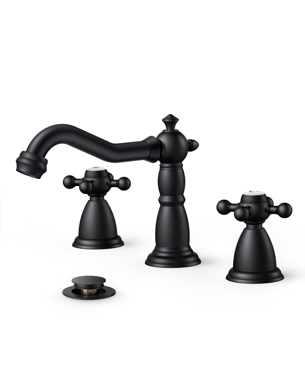 FORIOUS matte black 8in wide faucet, a stylish centerpiece for RV vanity that resists fingerprints.