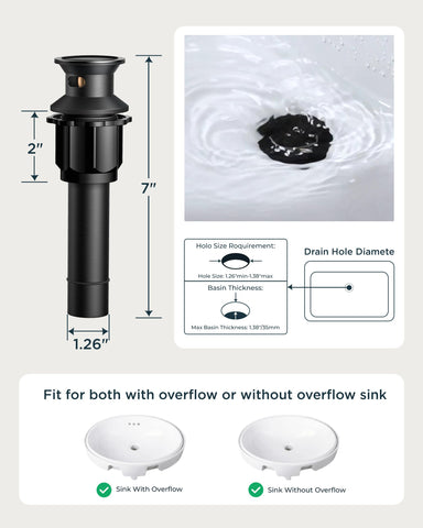 FORIOUS includes PEX supply lines and pop-up drain for quick installation.