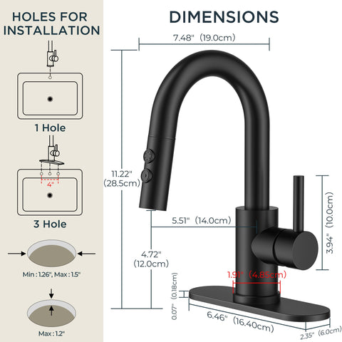 FORIOUS faucet with 360-degree rotatable spout for around-sink reach