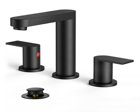 FORIOUS matte black faucet with extended spout directs water precisely into the basin.