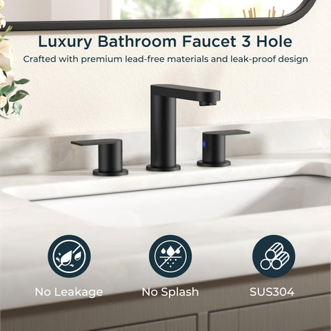 FORIOUS matte black faucet splash-free design reduces spray and countertop mess.