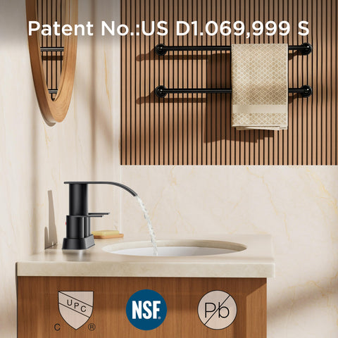 Matte black finish complements many bathroom styles and RV interiors