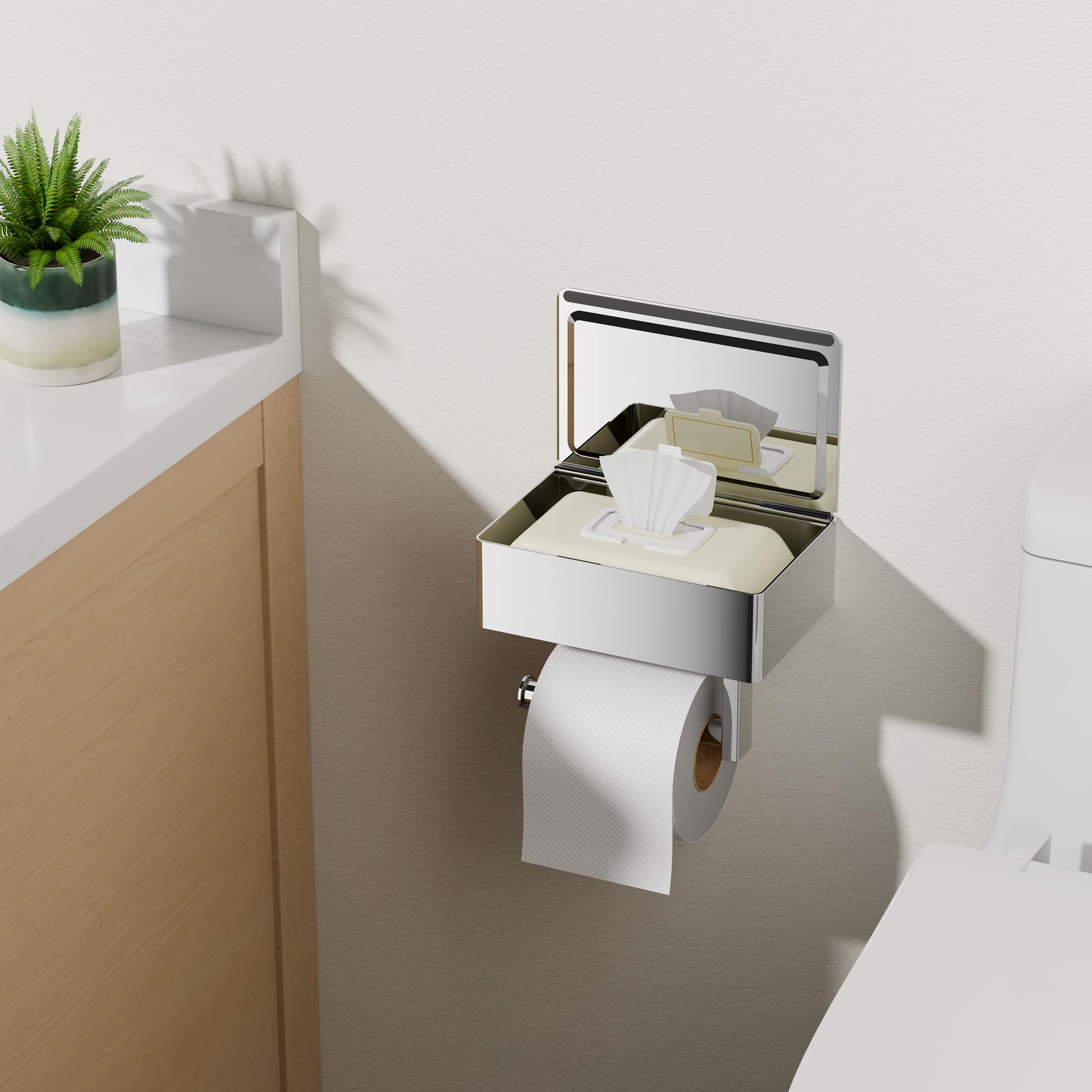 FORIOUS chrome bathroom organizer, keeps surfaces tidy and clutter-free.