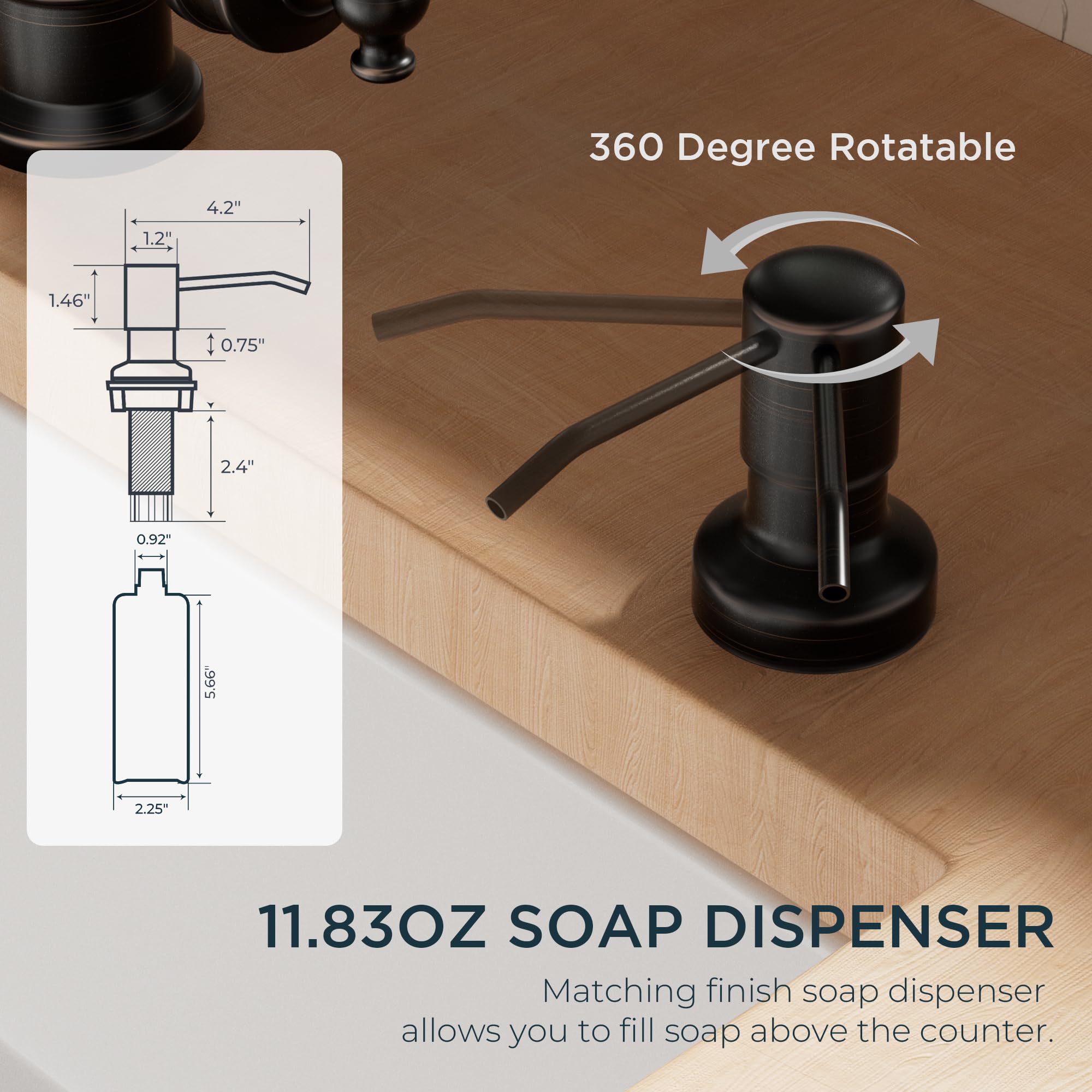 FORIOUS oil rubbed bronze finish adds timeless kitchen style.