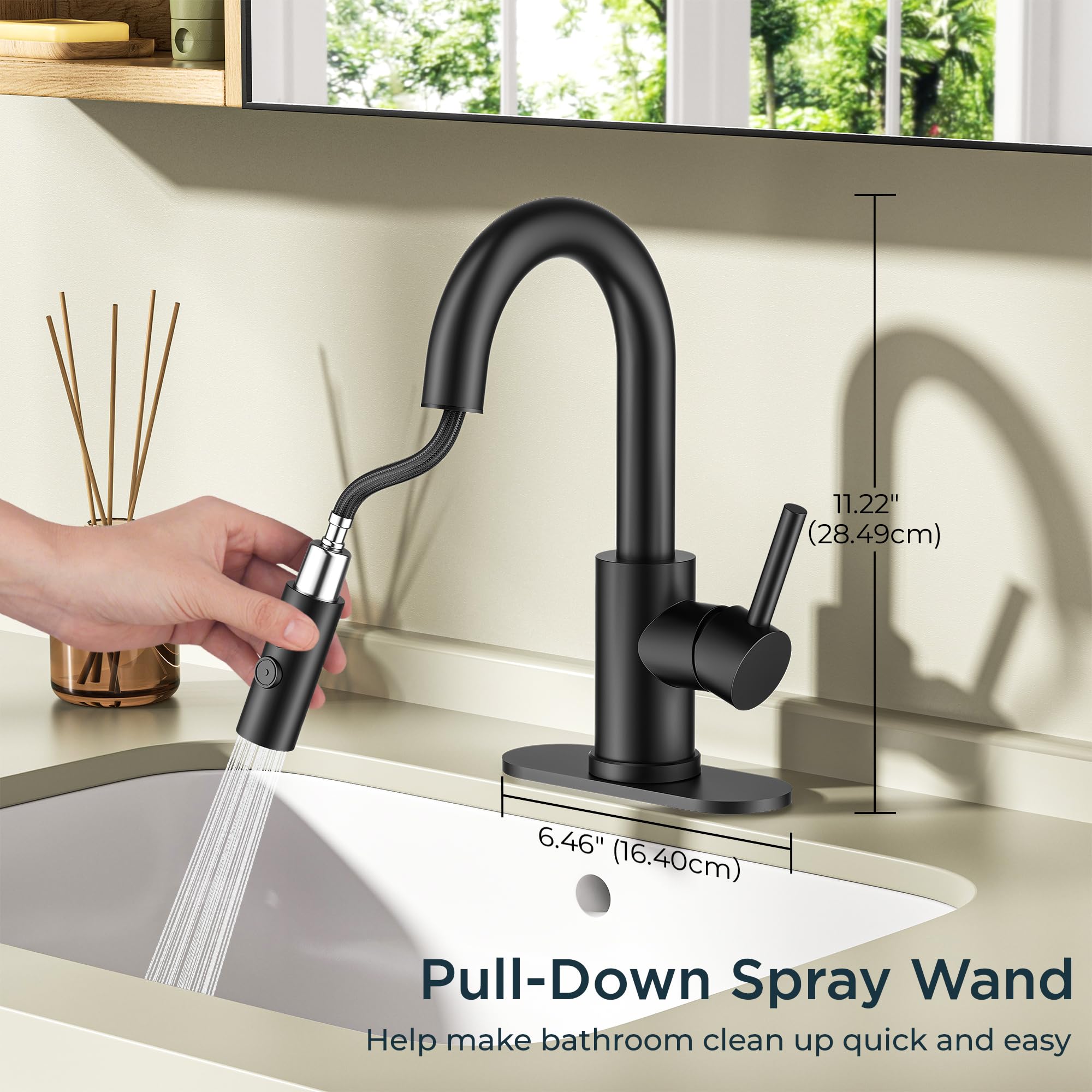 FORIOUS pop-up drain included to prevent debris and clogs