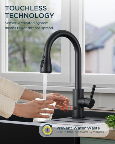 FORIOUS pull-down sprayer shows extended hose reach for thorough sink cleaning