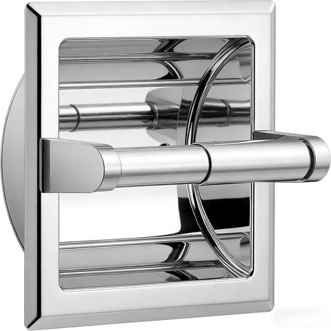 FORIOUS recessed toilet paper holder chrome space-saving wall installation