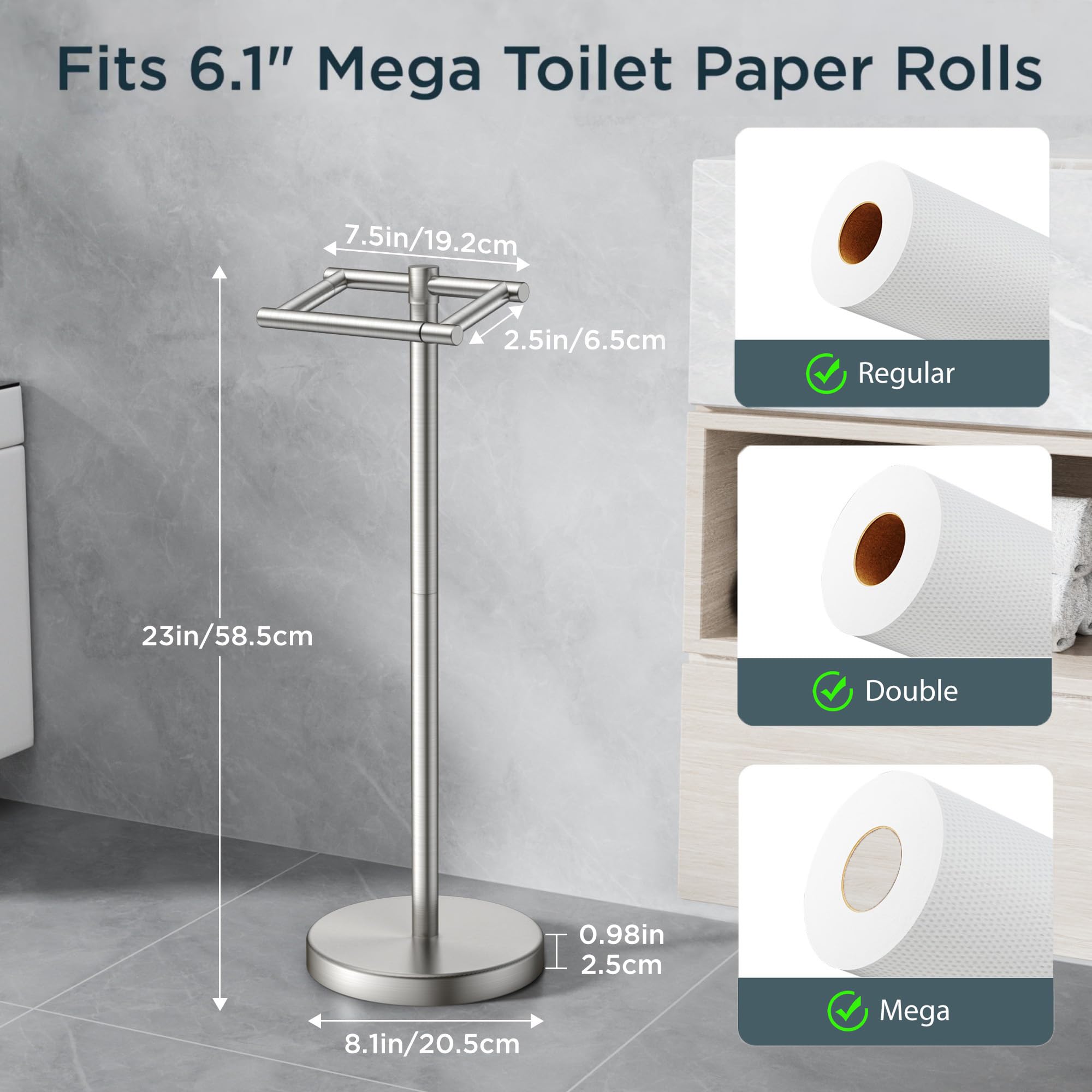 FORIOUS stainless steel construction resists corrosion in humid bathrooms.