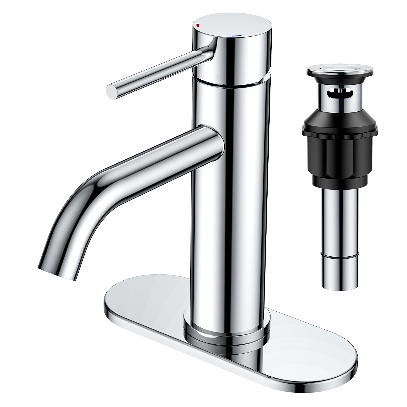 FORIOUS chrome single hole faucet shown for vanity remodel