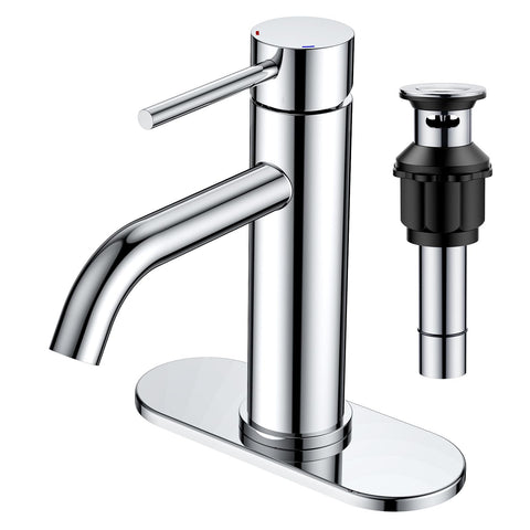 FORIOUS chrome single hole faucet shown for vanity remodel