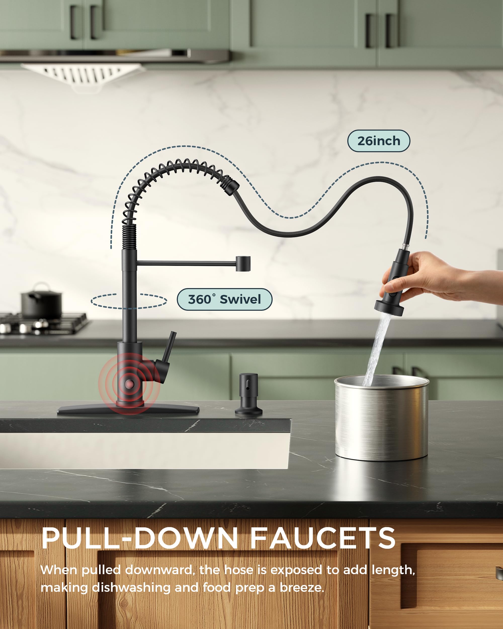 FORIOUS smart sensor activation enables convenient hands-free use during cooking and cleaning.