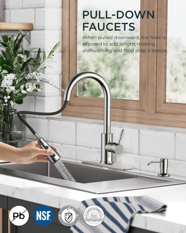 Soap dispenser integrated with FORIOUS faucet for easy access at the sink