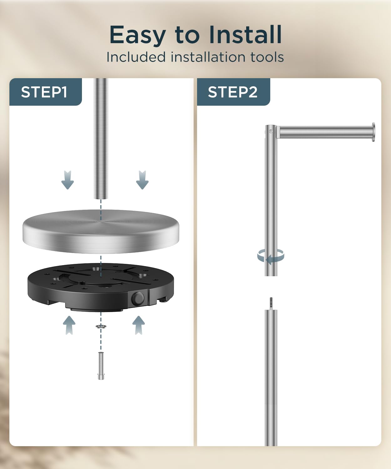 FORIOUS space-saving freestanding design fits neatly in small bathrooms.