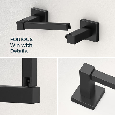 FORIOUS square towel ring adds minimalist storage to bathroom decor.