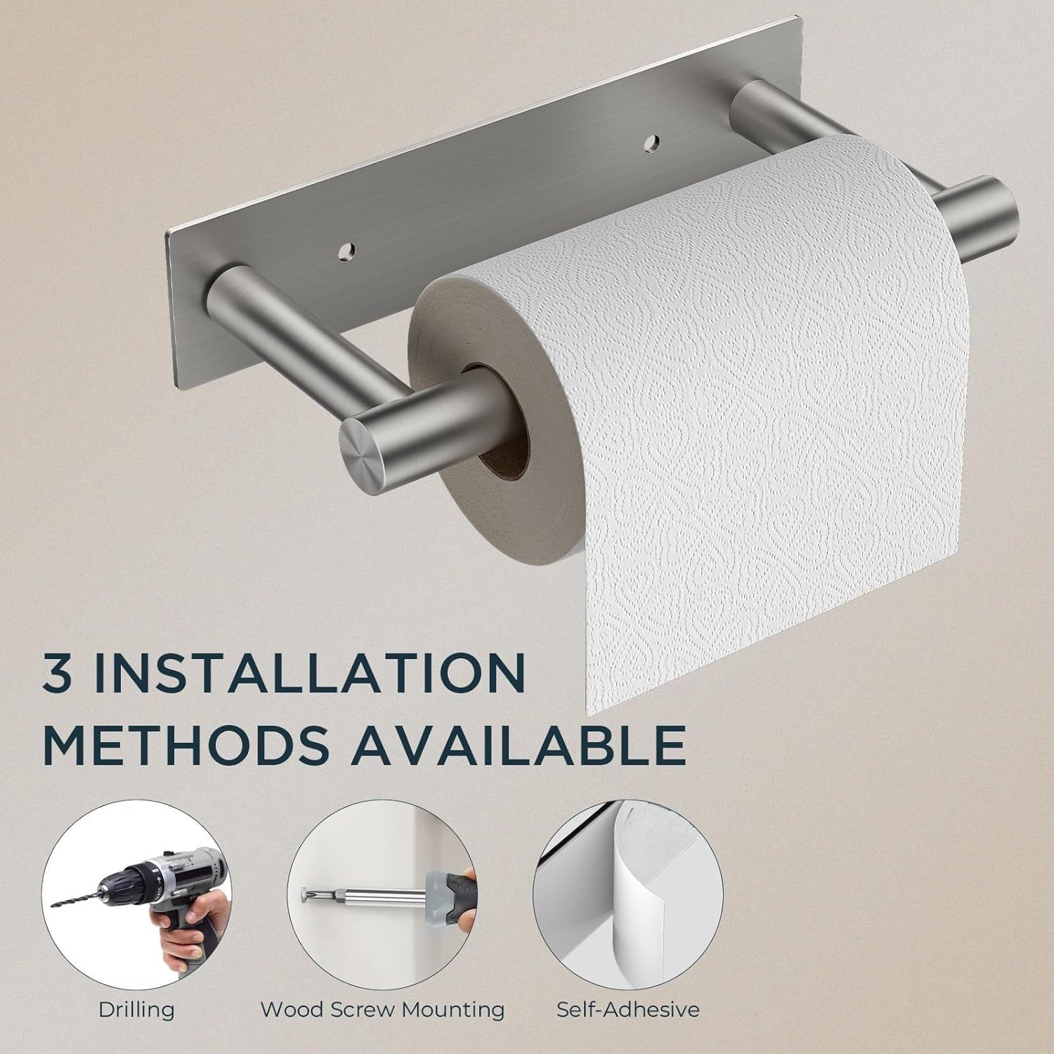 FORIOUS stainless steel construction emphasizes rust and corrosion resistance for long-lasting bathroom hardware.