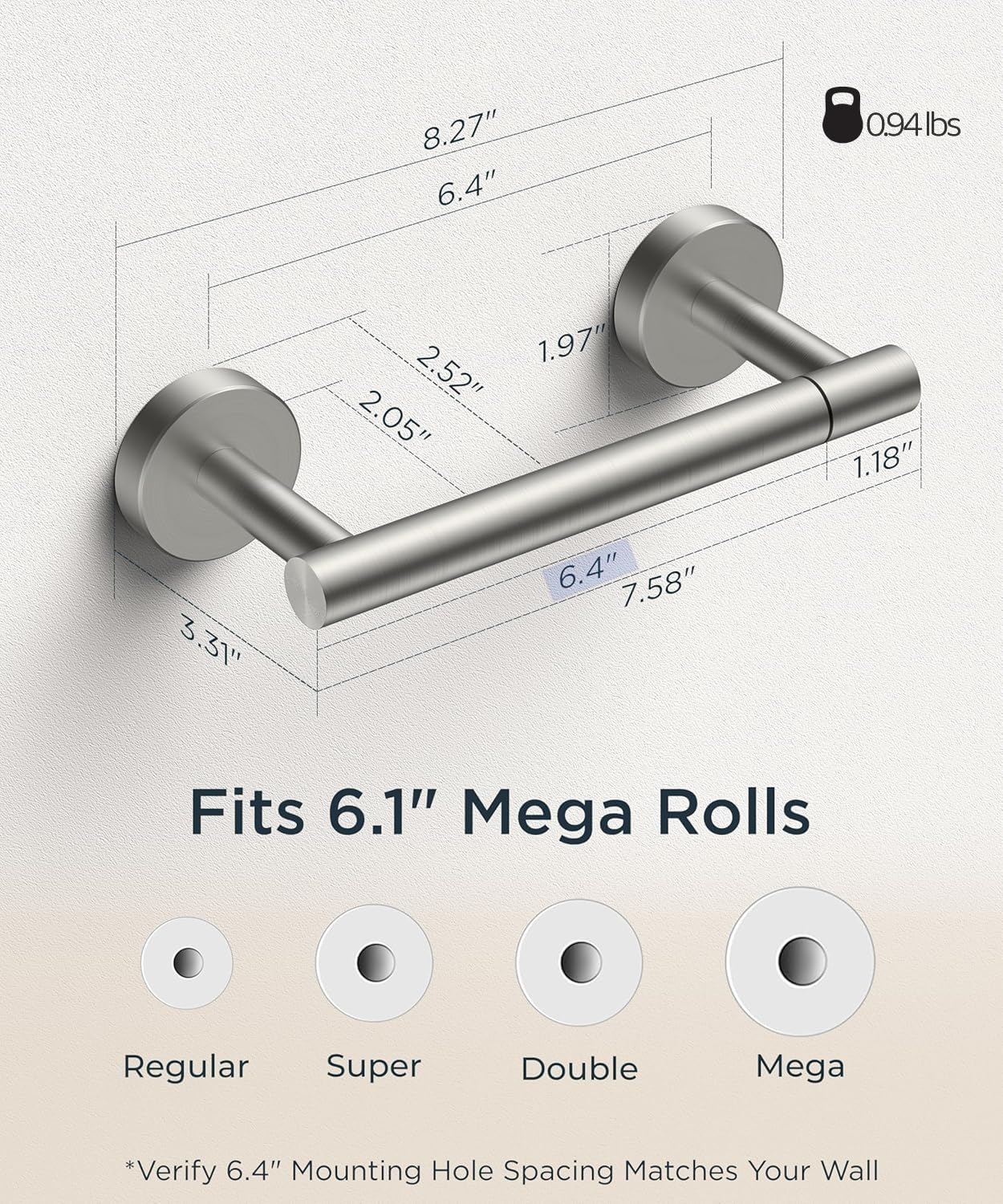 FORIOUS stainless steel dispenser wall mount resists rust and corrosion.