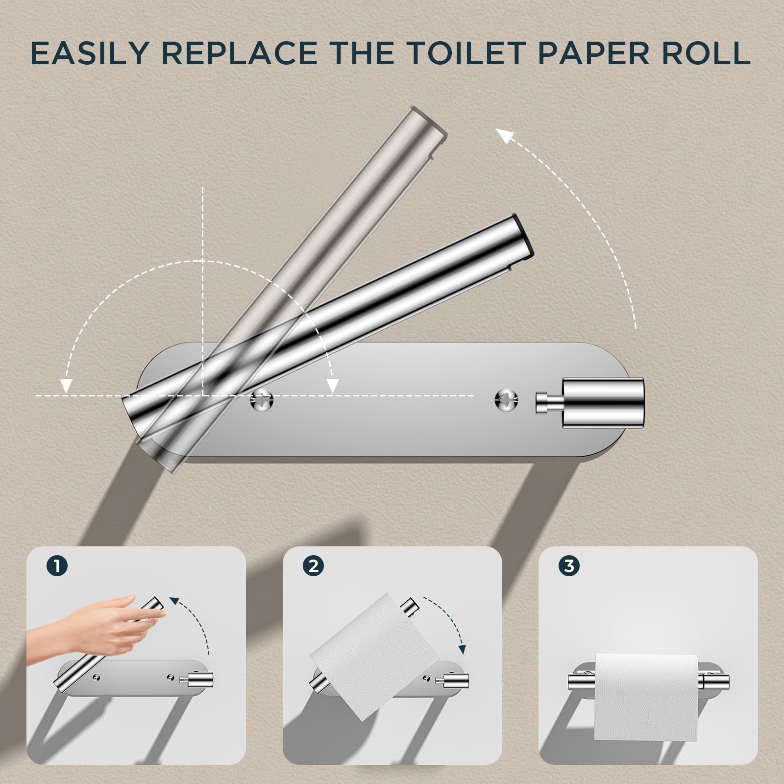 FORIOUS stainless steel toilet paper holder highlighting rust-proof performance in humid bathrooms.