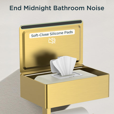 FORIOUS built-in lidded storage shelf for wipes and small items
