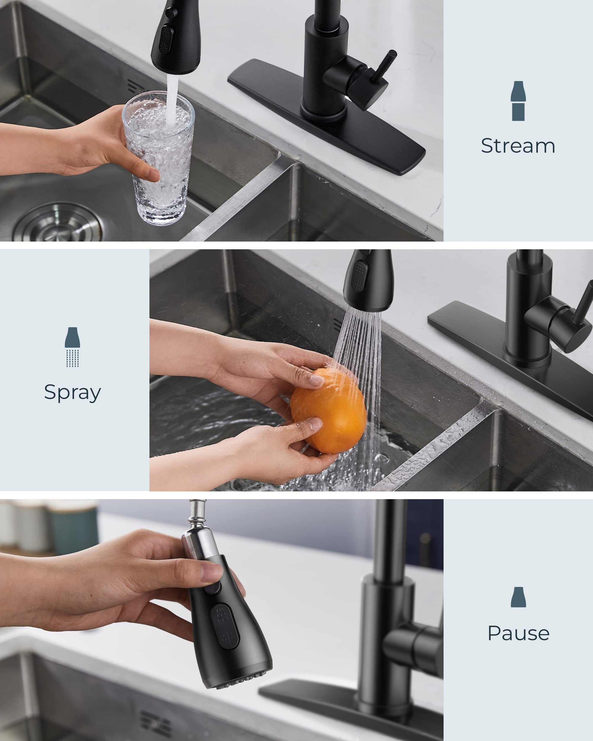 FORIOUS SUS304 stainless steel finish resists fingerprints and corrosion