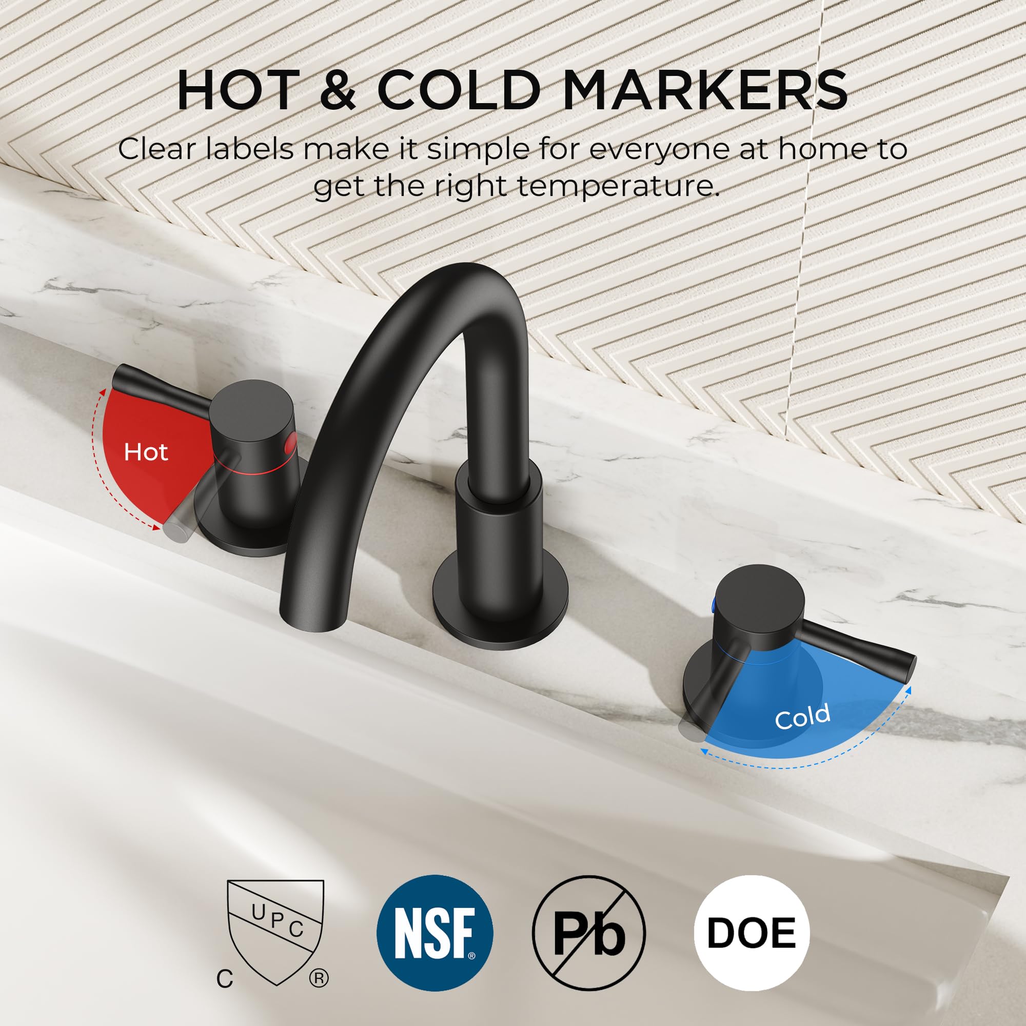 FORIOUS three-hole installation compatible with standard vanities