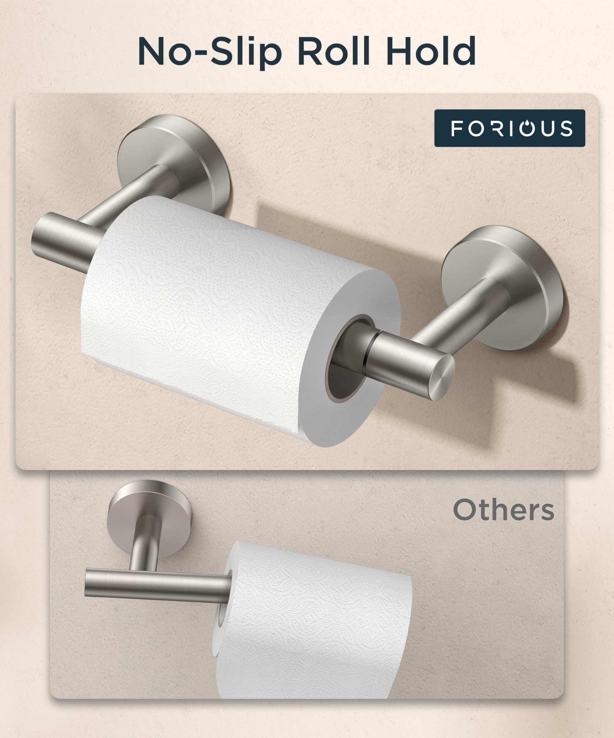 FORIOUS commercial bathroom dispenser supports high-traffic restrooms with easy roll access.