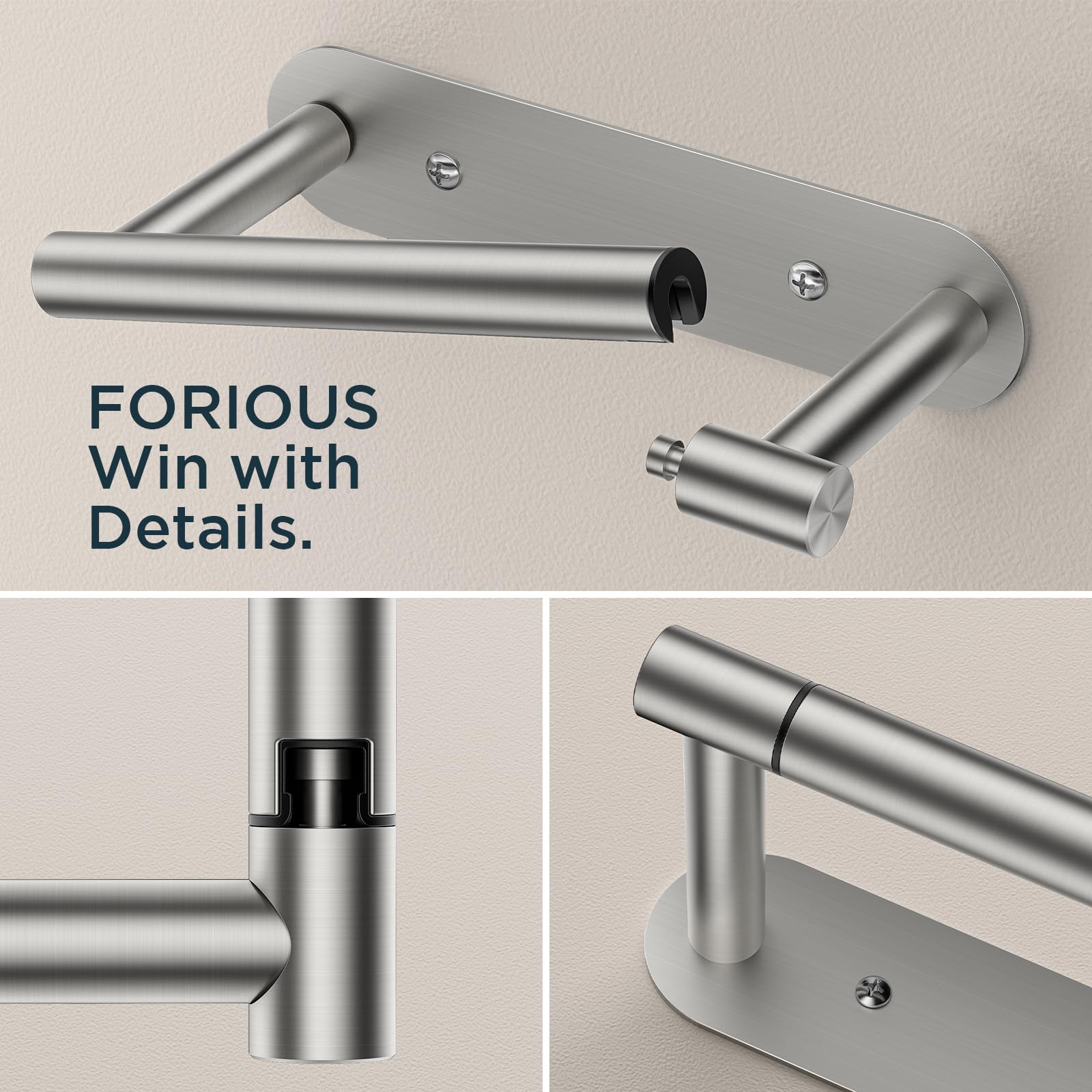 FORIOUS easy install kit includes all hardware for quick setup on any surface.