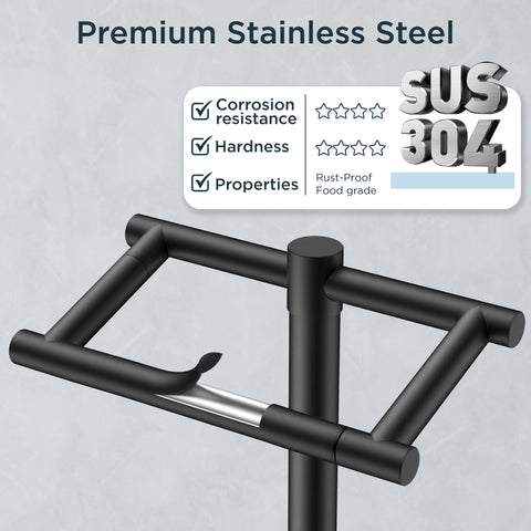 FORIOUS toilet paper holder features matte black finish and durability
