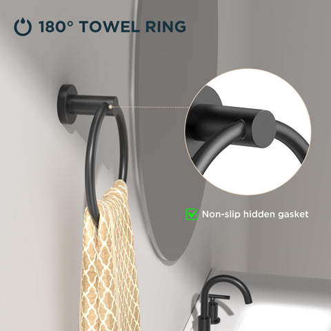 FORIOUS toilet paper holder in matte black offers durable stainless construction and easy access.