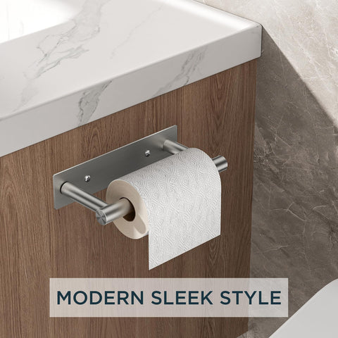 FORIOUS toilet paper holder self-adhesive application on a smooth surface demonstrates effortless mounting.
