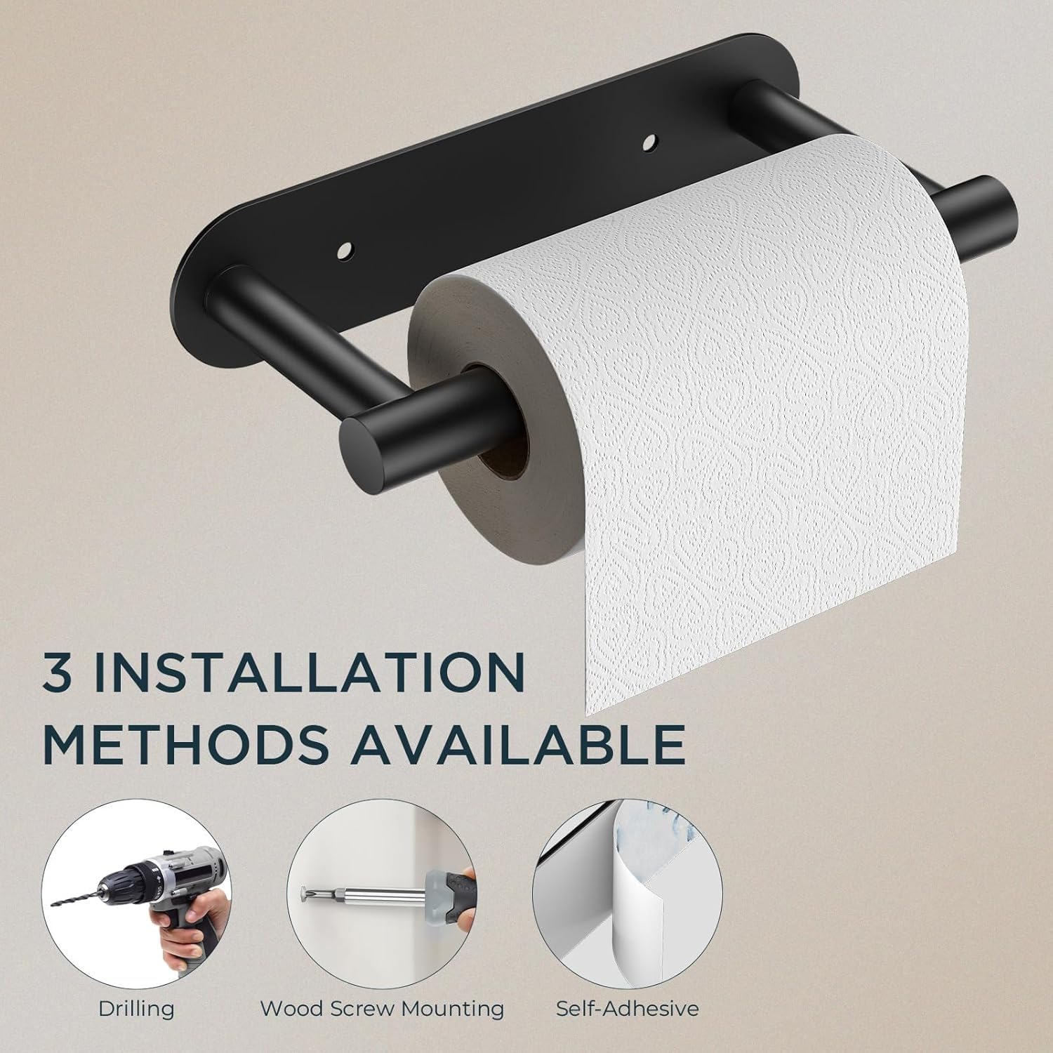 FORIOUS stainless steel toilet paper holder highlighting durable rustproof construction