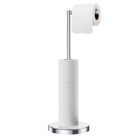 FORIOUS toilet paper holder stand base provides stable freestanding support in any bathroom.