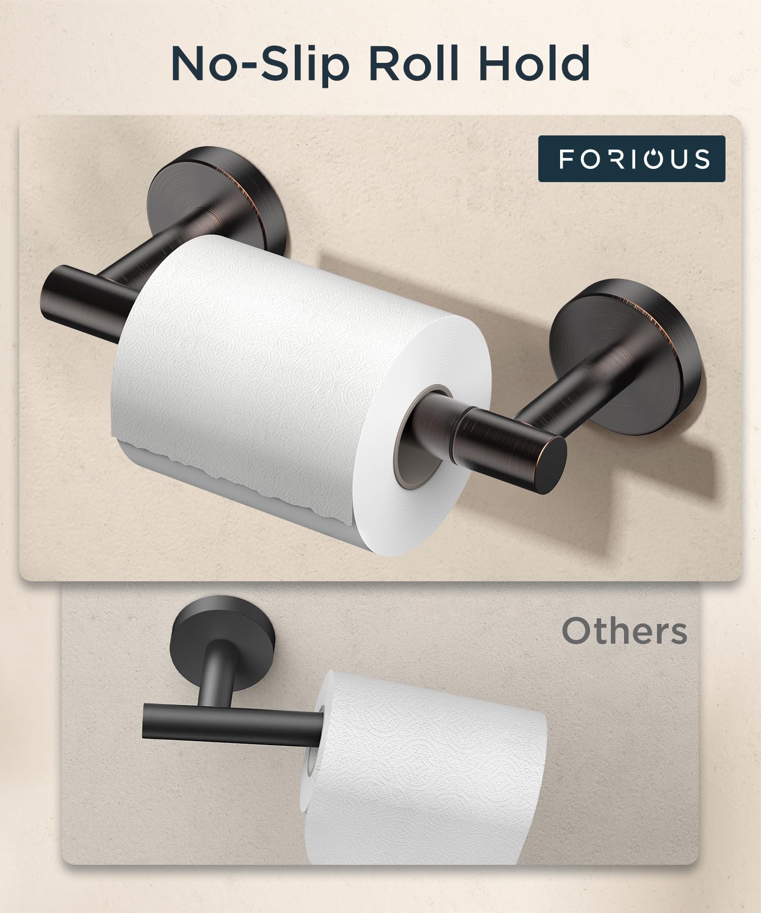 FORIOUS holder fits rolls up to 6.1 inches in diameter