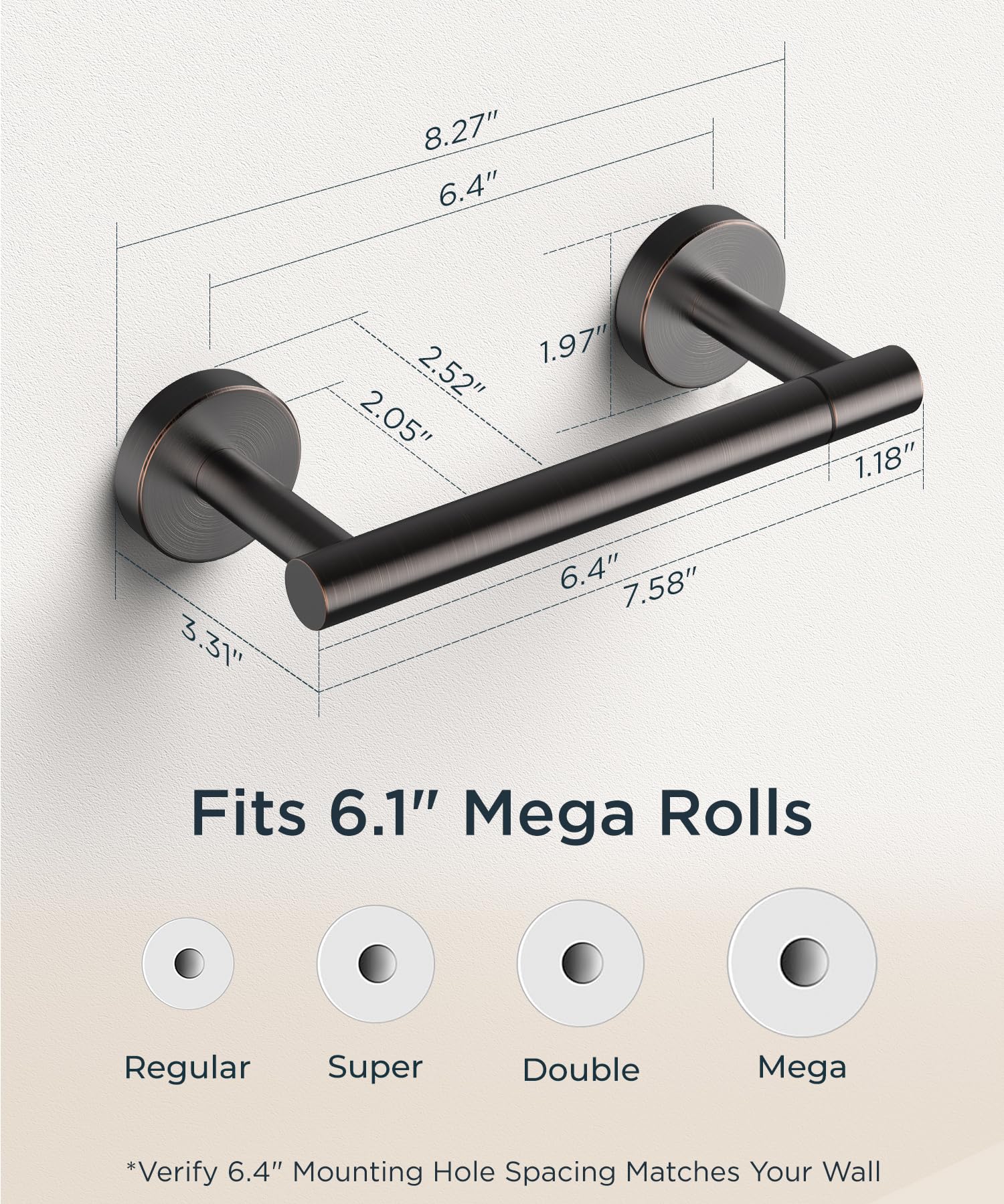 FORIOUS rustproof wall mount suitable for daily bathroom use