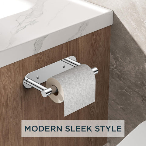 FORIOUS toilet paper holder wall mount demonstrates secure, space-saving mounting for a neat bathroom.