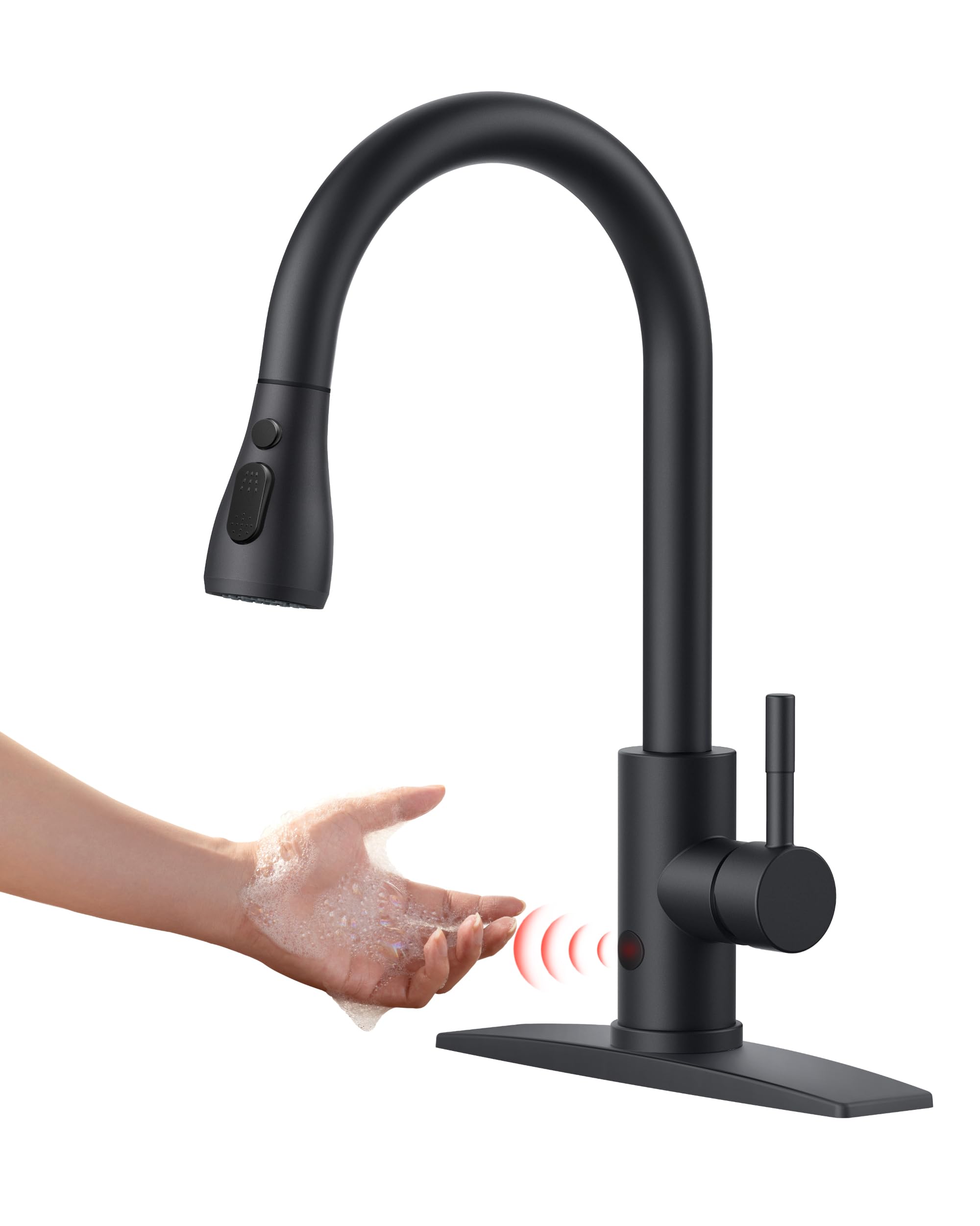 FORIOUS touchless faucet with sensor demonstrates hands-free operation for convenient cooking