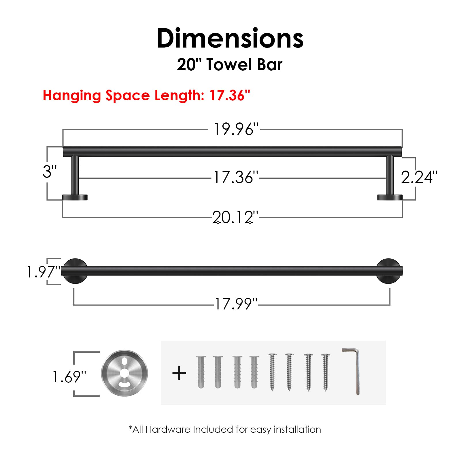 Includes mounting hardware for quick, secure installation