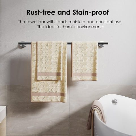 FORIOUS high-load-capacity towel bar supports multiple towels without sagging.