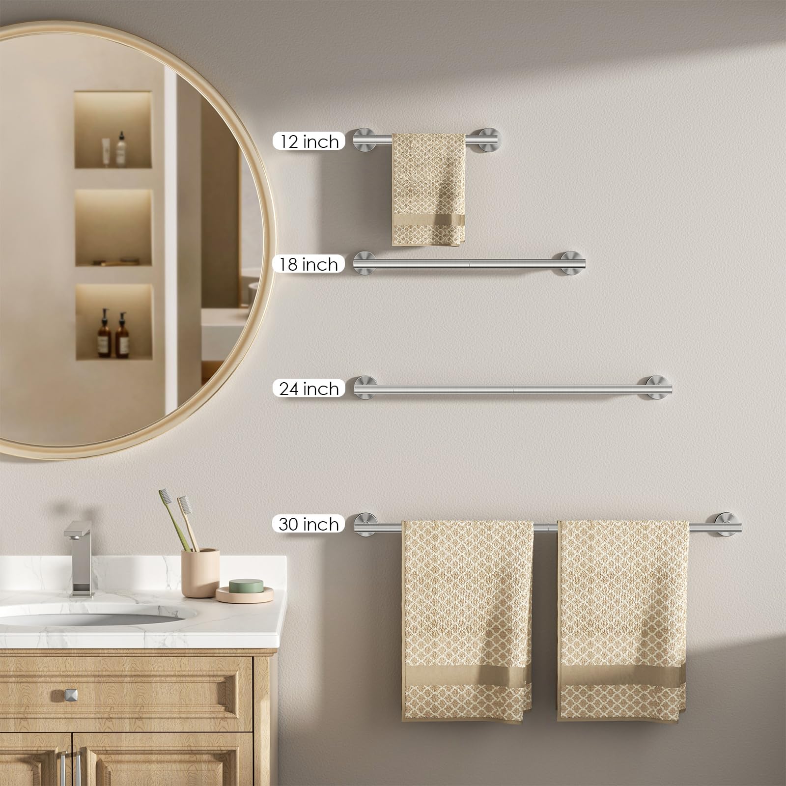 FORIOUS towel rack stainless steel SUS304 designed for longevity in humid bathrooms.