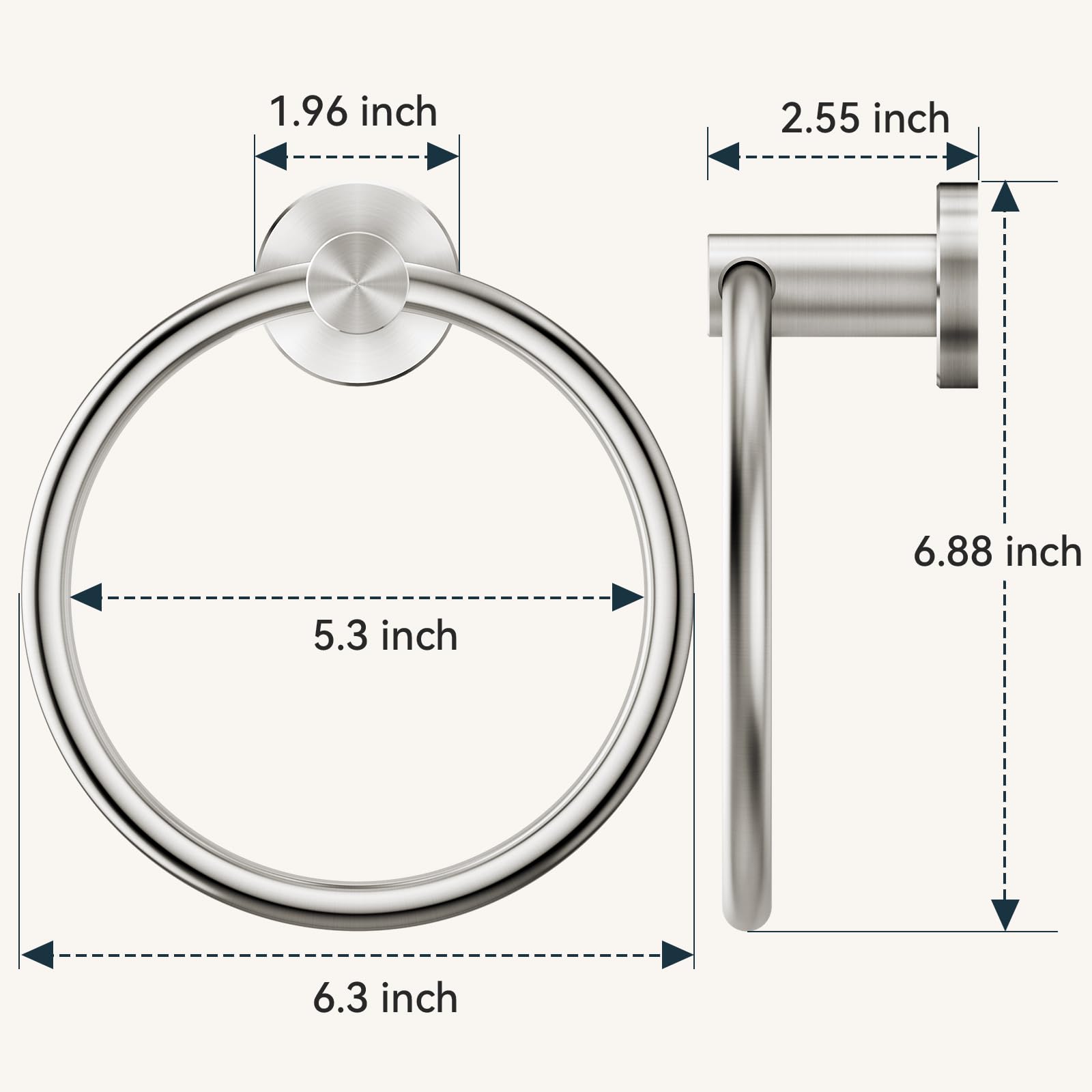 FORIOUS SUS304 stainless steel ring resists rust, keeping a fresh look in busy bathrooms.