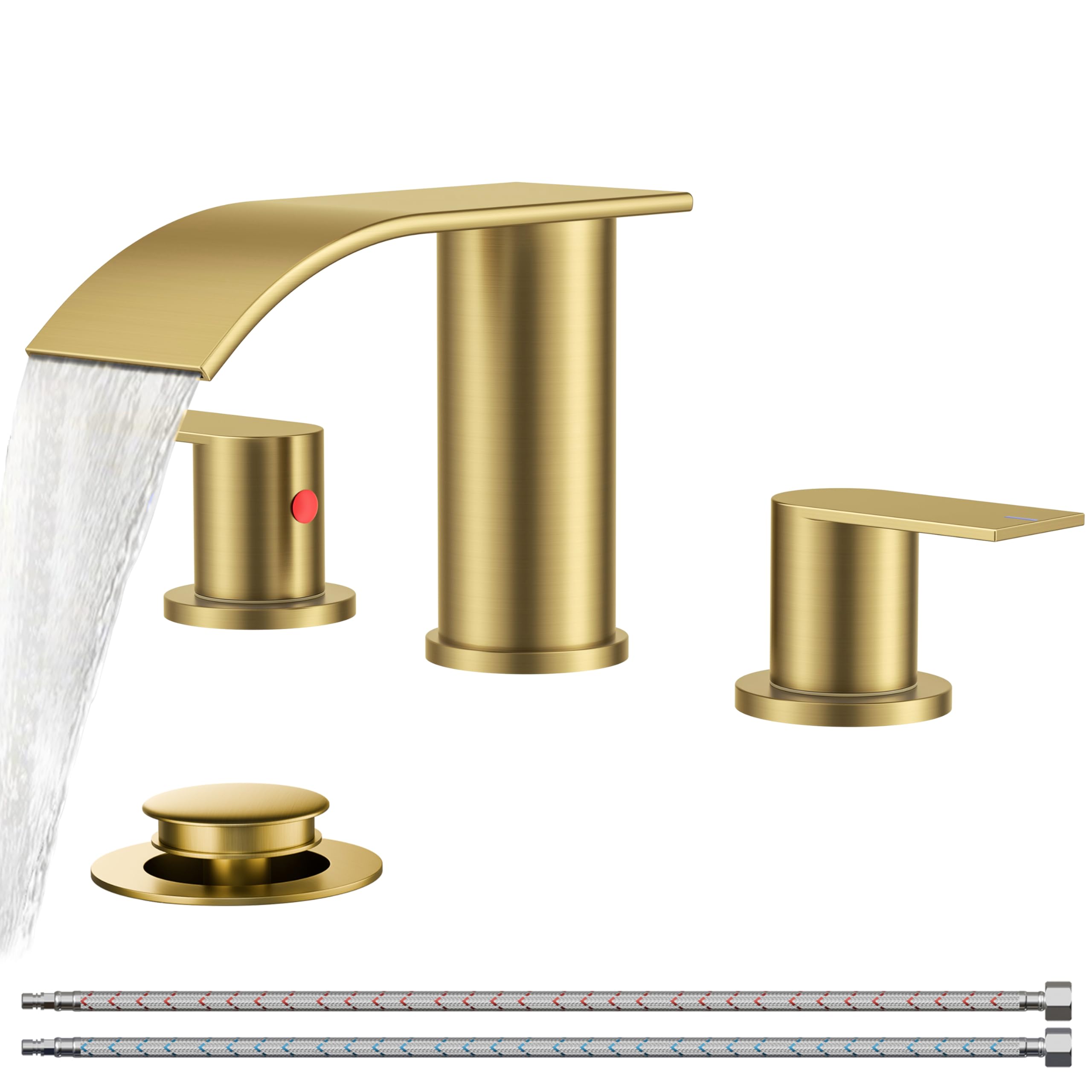 FORIOUS brushed gold faucet close-up showing durable coating and shine.