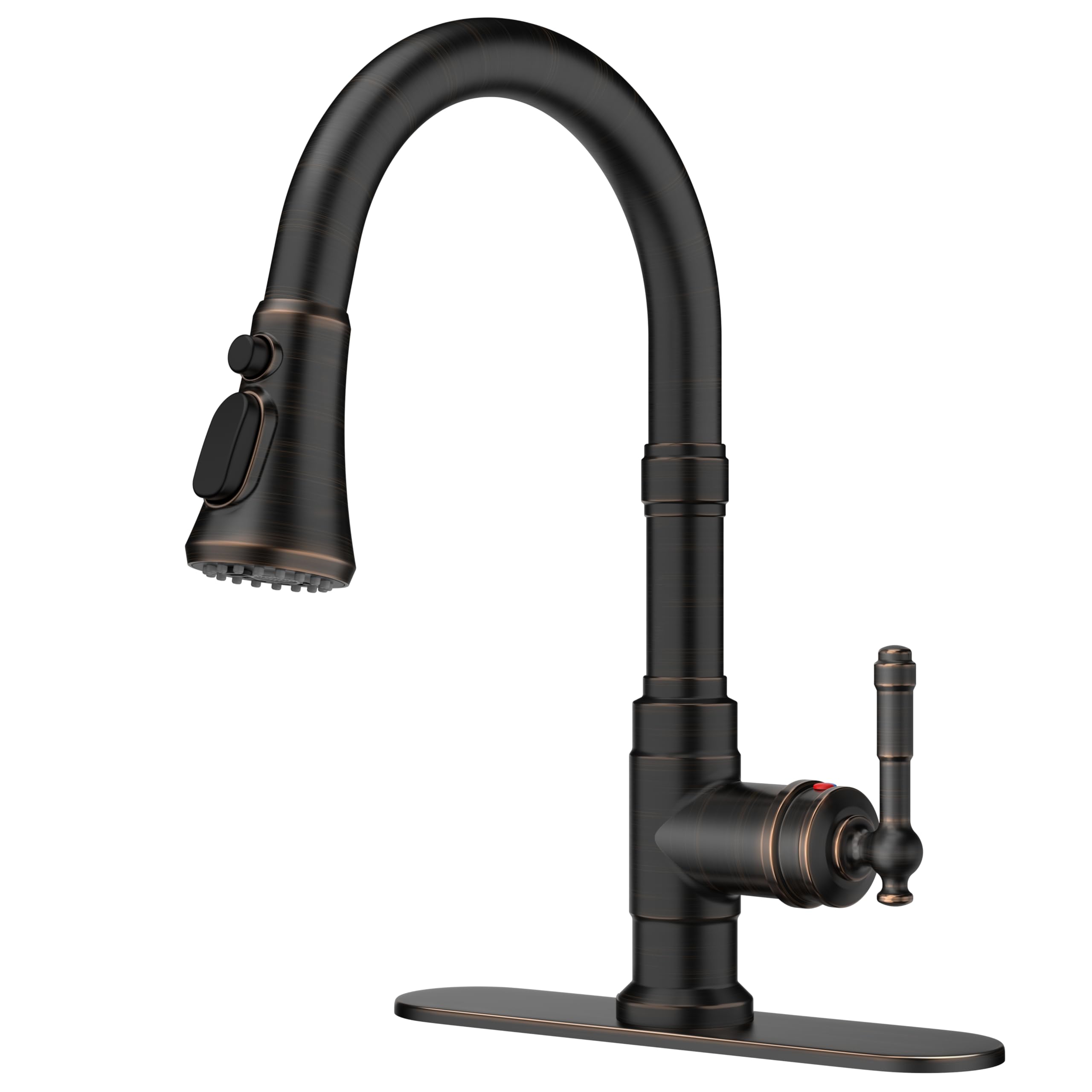 FORIOUS vintage kitchen faucet pull-down sprayer enhances efficiency with versatile cleaning.