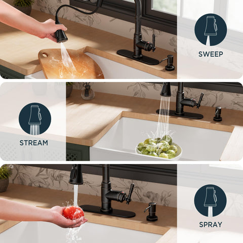 FORIOUS 360-degree swivel provides full-sink coverage.